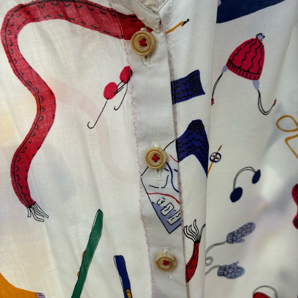 Maeve Anthropologie Multicolor Ski Print‎ Blouse - Picture 3 of 12